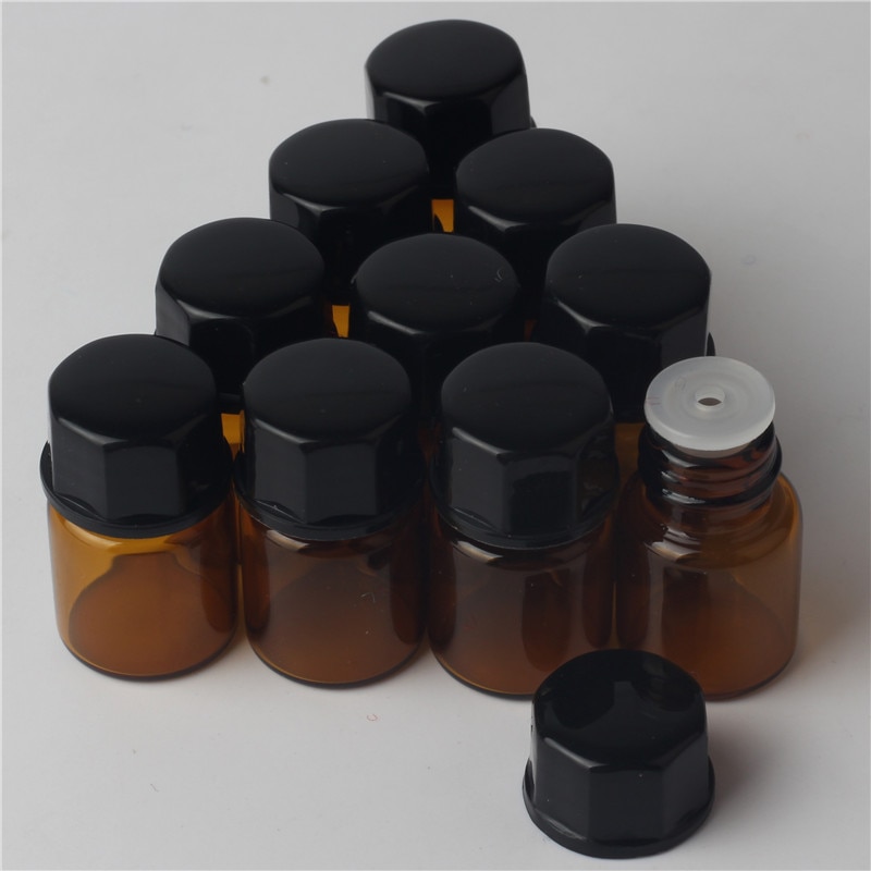  Ͽ   ̴ 2ML       Contenitori ȭǰ Vuoti  ׾Ƹ 10pcs / lot/Mini 2ML Brown Glass Perfume Bottle For Essential Oils Empty Conten
